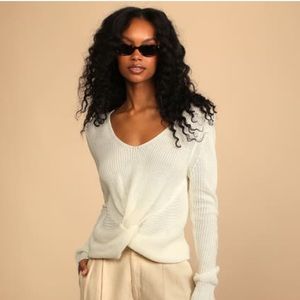 Lulus Ivory knit twist sweater